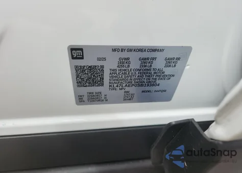 2025 Buick Envista Preferred from USA, damaged, VIN KL47LAEP0SB193804